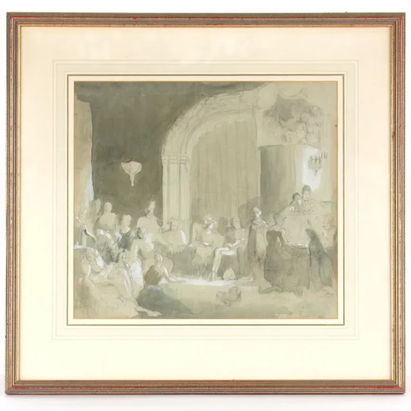 Rodney Joseph Burn RA (1899-1984) &#8211; THE REHEARSAL &#8211; Prize Winning Wash Drawing