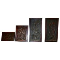 A Collection of 4 Superbly Carved Oak Door Panels