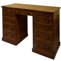 A Fine Mahogany Pedestal Desk of 11 Drawers