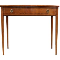 A Georgian Rosewood Banded Mahogany Bowfront Single Drawer Table, circa 1820
