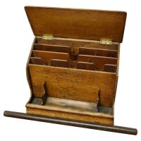 A Good Old Oak Stationary or Letter Box, with pen Holder