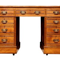 A Good Quality Victorian Walnut Pedestal Desk, circa 1880
