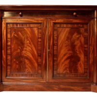 A good quality William IV flame mahogany chiffonier, circa 1820.