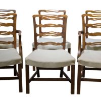 A Good set of 6 George III style mahogany ladderback chairs