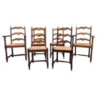 A Good Set of Wavy Ladder Back Dining Chairs