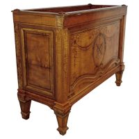 A Large French Satin Walnut Planter Jardinière