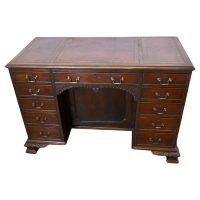 A Large Victorian Walnut Knee Hole Desk