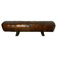 A Long Leather Pommel Horse Bench Seat A handsome leather pommel horse from Fra