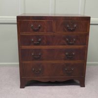 A Medium Size Flame Mahogany Georgian style Chest of Drawers