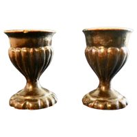 A Pair of 19th Century Treenwear Gothic Oak Eggcups