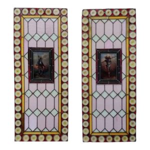 a-pair-of-antique-stained-glass-depicting-a-solider-2808