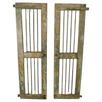 A Pair of Antique Wood and Iron Window Shutters