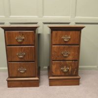 A Pair of Art Deco Walnut Bedside Chest of Drawers