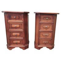 A Pair of Arts and Crafts Style 4 Drawer Chest of Drawers, Night Tables