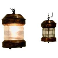 A Pair of Copper Ships Mast Head Lights