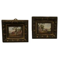 A Pair of French Porcelain Ceramic Plaques Painted By P W 2 Very lovely pieces