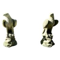 A Pair of Large Old Weathered Eagle Statues or Pillar Caps