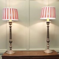 A Pair of Large Silver Plated Table Lamps