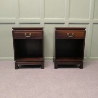 A pair of Mid Century Teak Oriental Style Cupboards or Night Tables