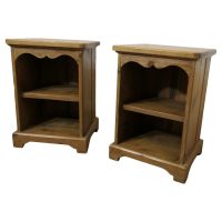 A Pair of Pine Bedside Tables with Open Shelves A Good Pair of Pine B