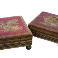 A Pair of Regency Parcel Gilt Footstools