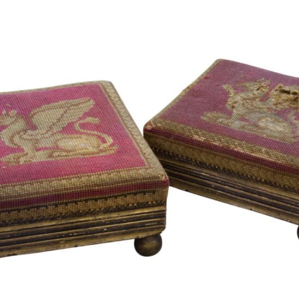 A Pair of Regency Parcel Gilt Footstools