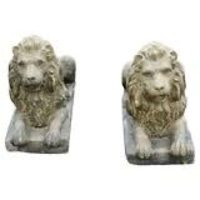 A Pair of Weathered Guardian Lions