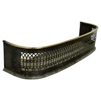 A Petite Victorian Pierced Brass and Iron Fender