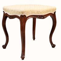 A Pretty 19th Century Mahogany Upholstered Footstool, Circa 1860