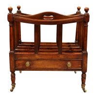 A Regency Mahogany Canterbury on Turned Supports, circa 1825