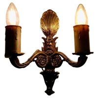 A Set of 6 Unusual Brass Twin Wall Lights