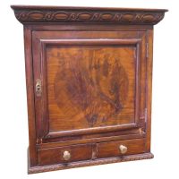 A Small Lockable Burr Walnut Cabinet