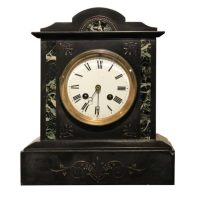 A Small Slate &#038; Marble Mantel Clock