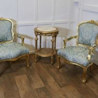 A Superb Pair of French 19th Century Gilt Salon Chairs
