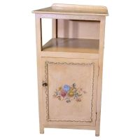A Very Pretty Bedside Cupboard Hand Painted with Flowers