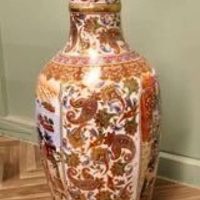 A Very Tall Oriental Ceramic Satsuma Vase