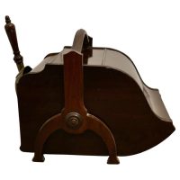 A Victorian Double Ended Coal Box with Liner and Shovel