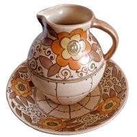 Charlotte Rhead Bursley Ware Art Deco Jug and Bowl