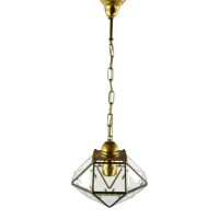 Mid 20th Century Glass &amp; Brass Latern