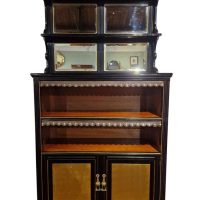 Aesthetic Period Ebonised and Giltwood Bookcase