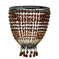 Amber Glass Beaded Lampshade, Chandelier A delightful piece