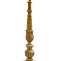 An impressive antique Italian carved pinewood torchere, circa 1900.