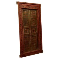 Anglo Indian Painted Doors in Original Frame, Wall Art
