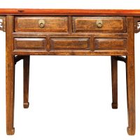 Antique Chinese Hardwood Side Table with Drawers, c.1820
