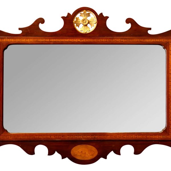 Antique Mahogany Wall Mirror Circa 1900