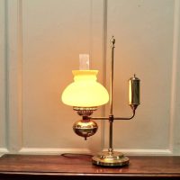 Antique Style Oil Lamp, Brass Table Lamp,