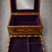 Antique Victorian Marquetry Jewellery Box