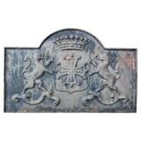 Arch Top Fire Back, Crown, Shield, Cross and Lions