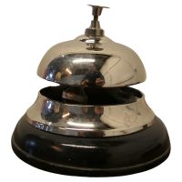Art Dec Chrome Courtesy Counter Top Bell, Reception Desk Bell Made in