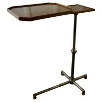 Art Deco Chrome and Walnut Reading Stand or Over Bed Table